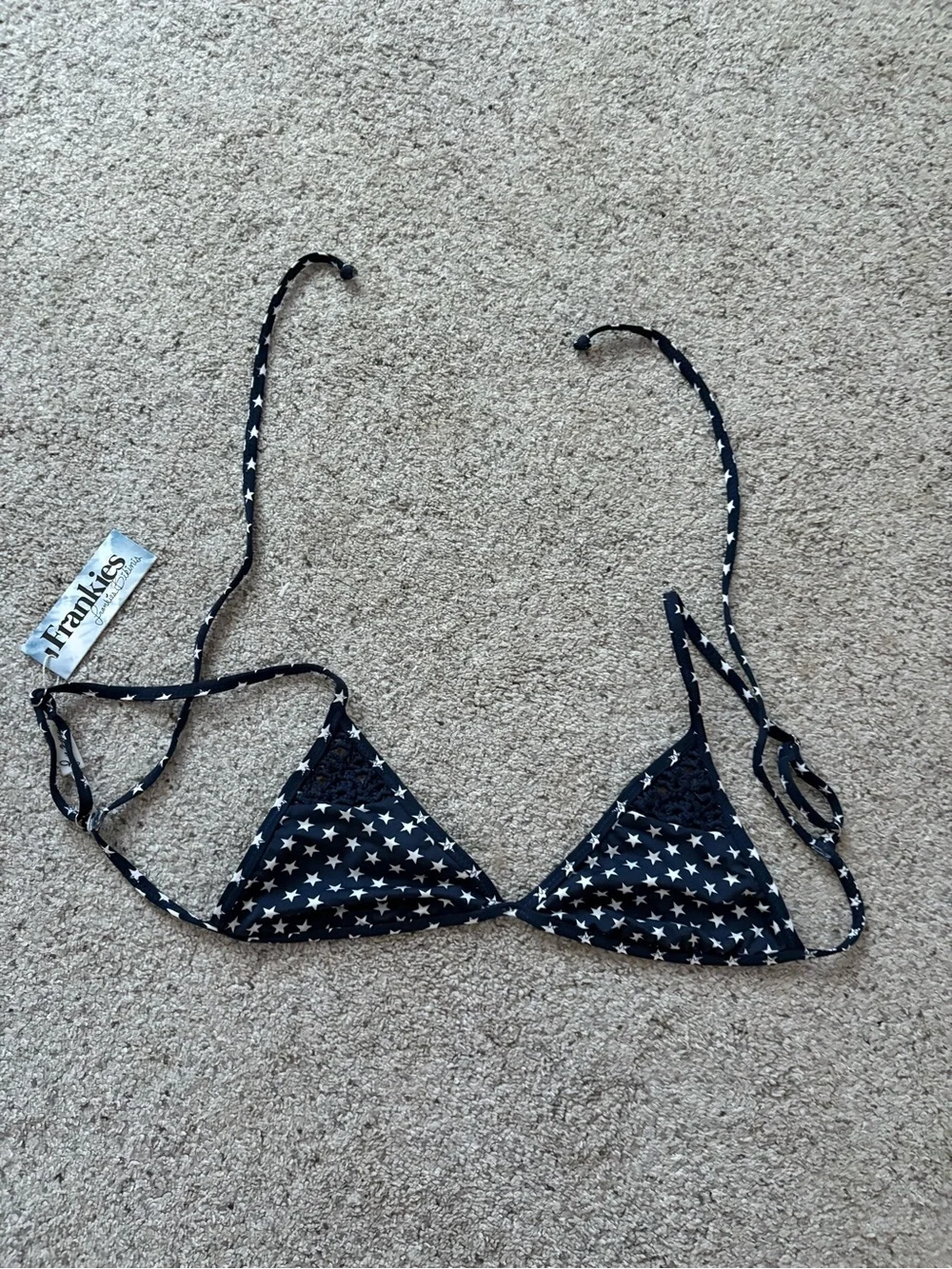 Frankie's Bikinis Navy & White Star-Print Triangle Bikini